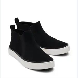 Toms Black and White Slip-On Sneakers